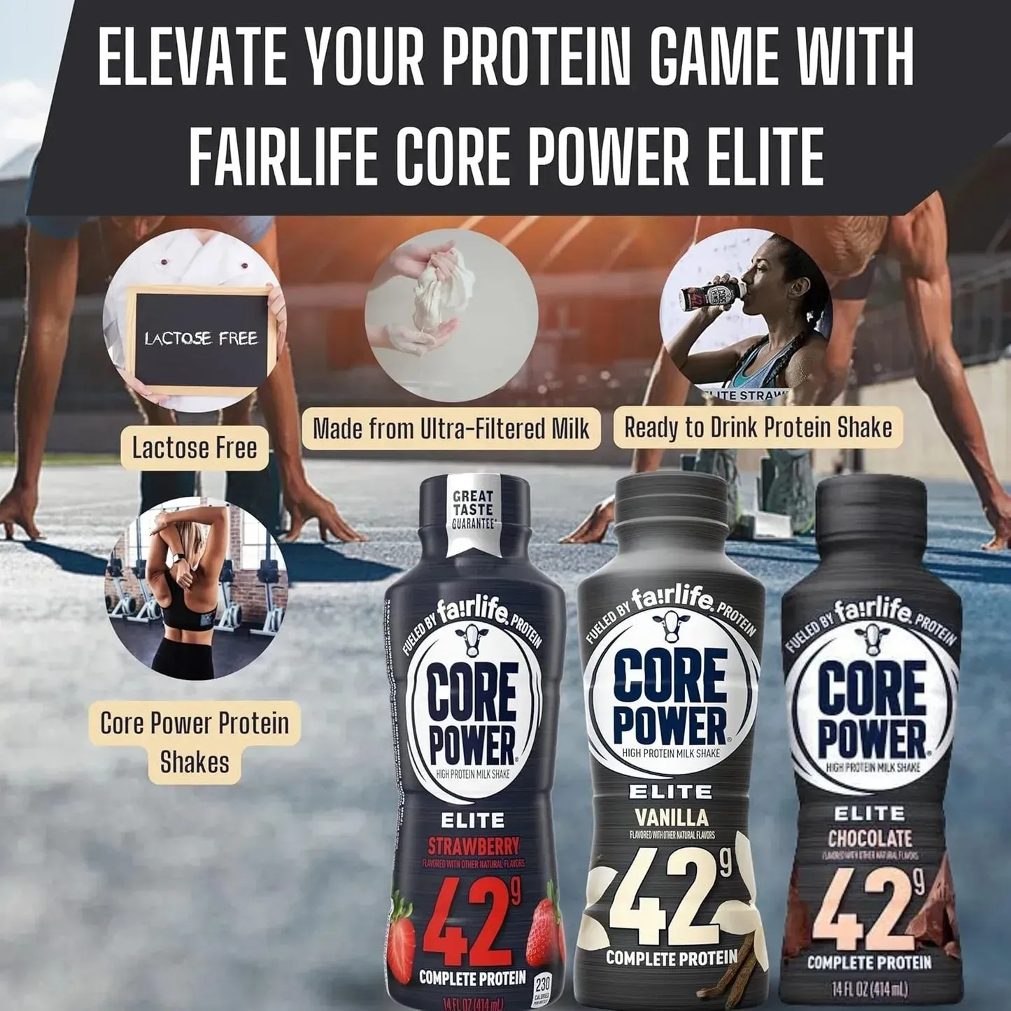 High Protein Shake Bottle 42g Core Power Fairlife Elite - Fitness Essential